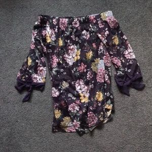 Dark Purple floral blouse